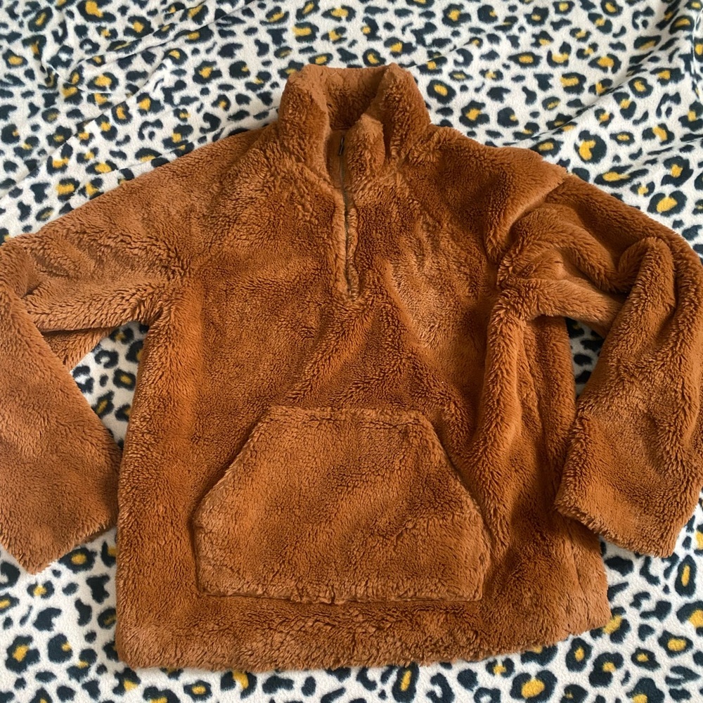 Teddy Bear Fuzzy Pull over 3/4 Zip